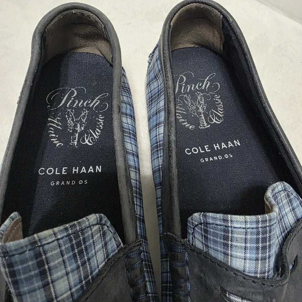 Cole Haan Blue Canvas Men's Sz 10M Penny Loafers Pinch‎ Marine Classic Grand OS